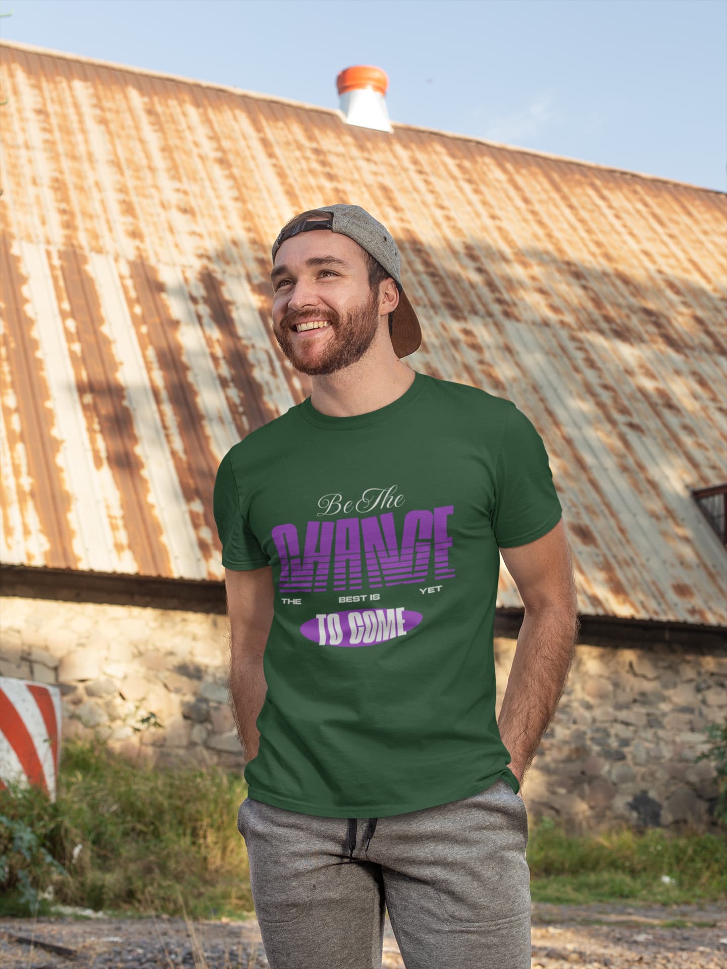 MENS OLIVE GREEN ROUNDNECK T-SHIRT