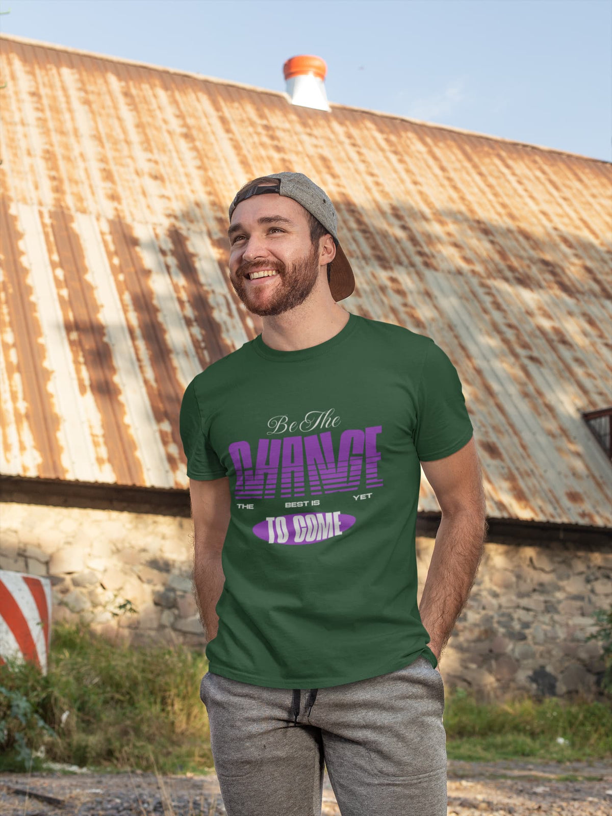 MENS OLIVE GREEN ROUNDNECK T-SHIRT