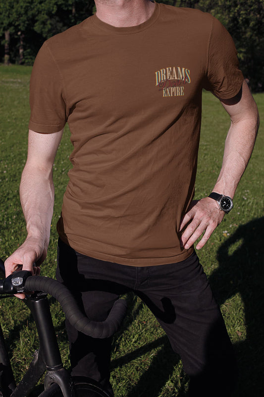 Men's Coffee Brown Round Neck T-shirts