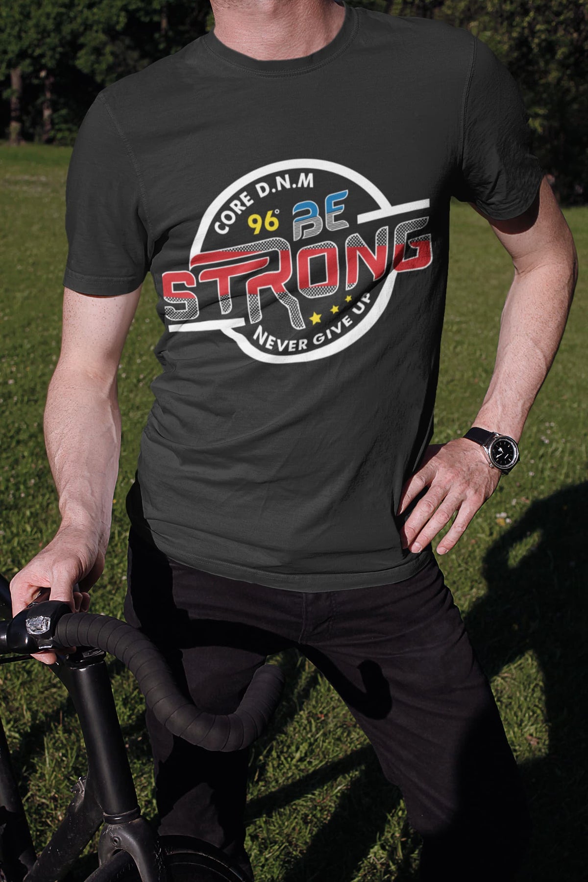 Men's Black Round Neck T-shirts