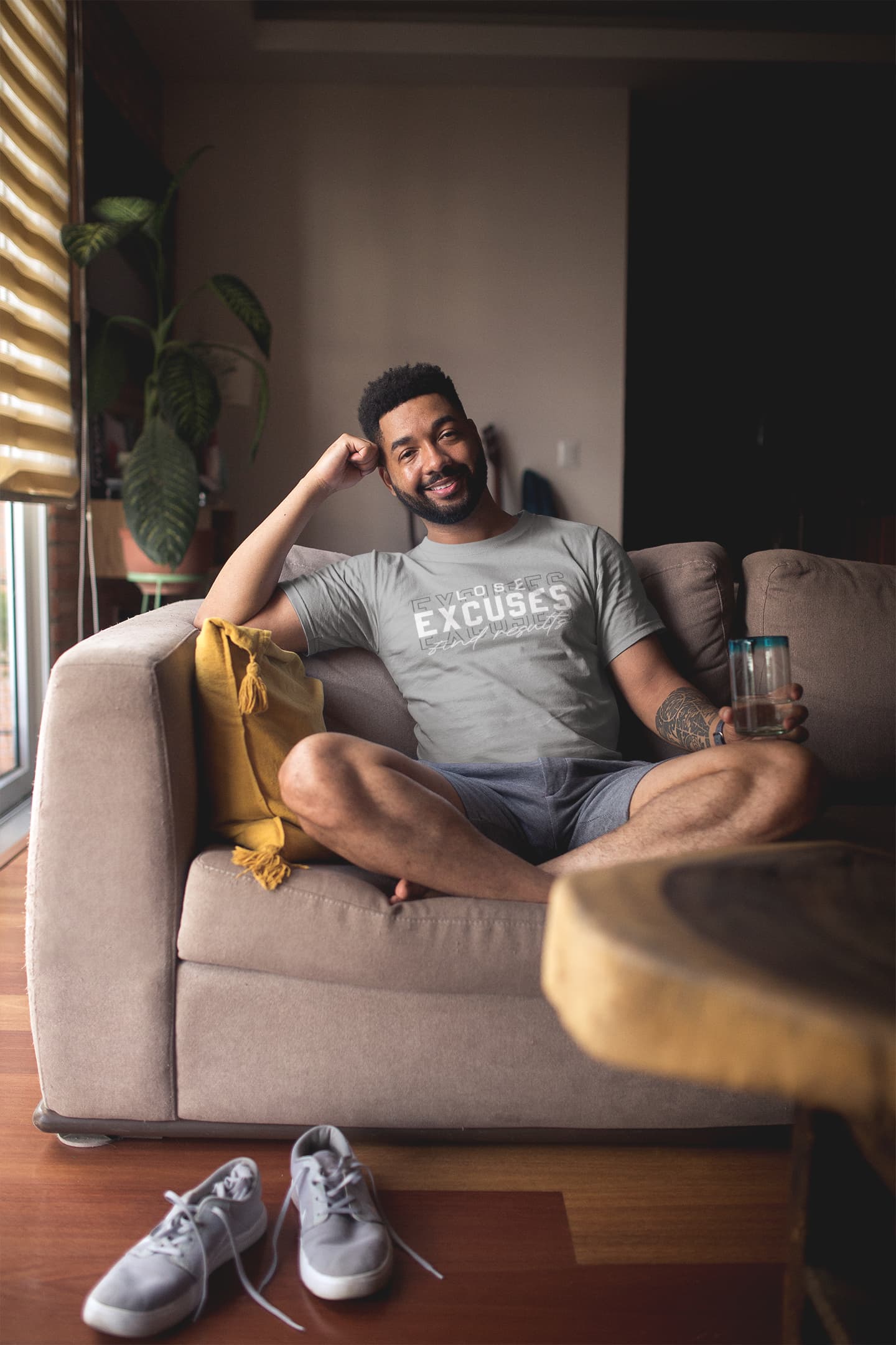 Men's Melange Grey Round Neck T-shirts