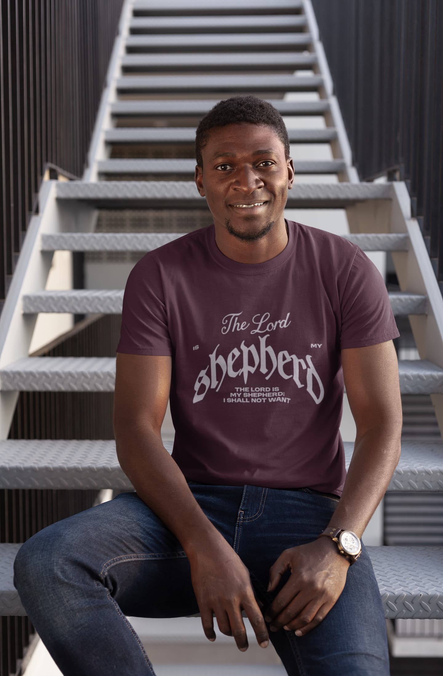 MENS BURGUNDY ROUNDNECK T-SHIRT