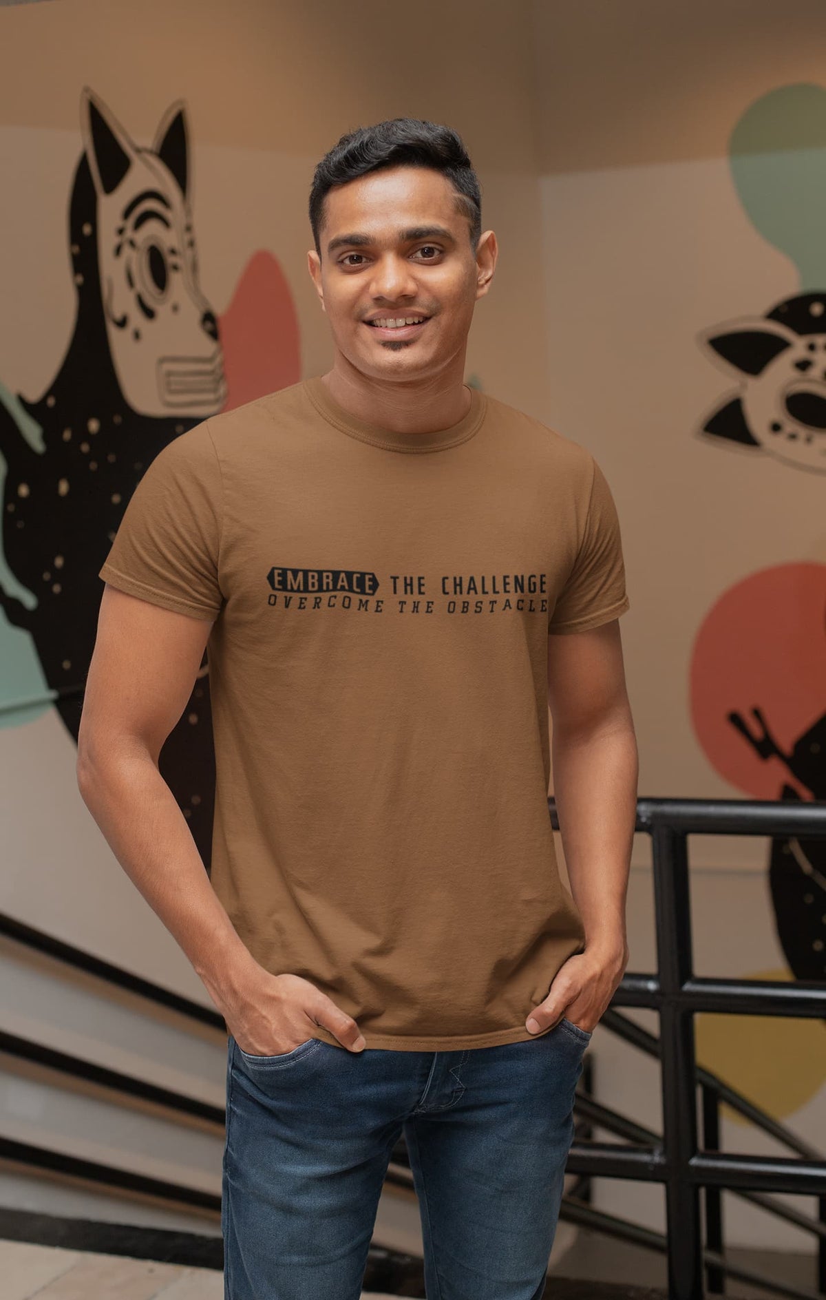 MENS CHOCOLATE BROWN ROUNDNECK T-SHIRT