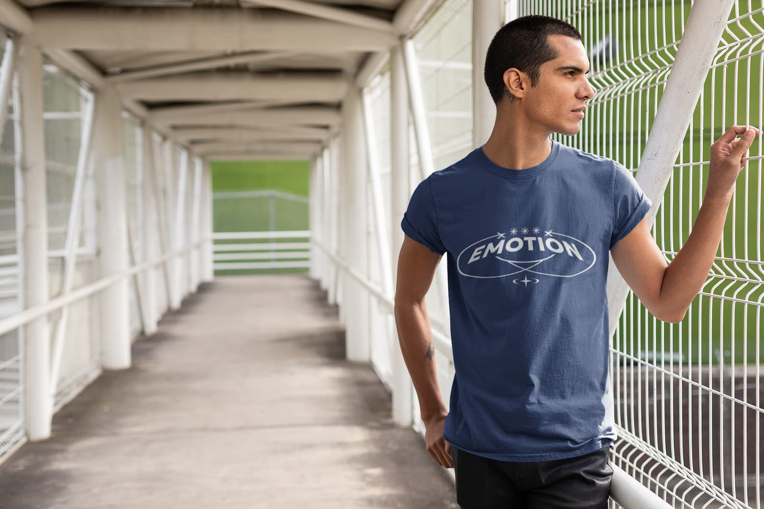 MENS SMOKE BLUE ROUNDNECK T-SHIRT