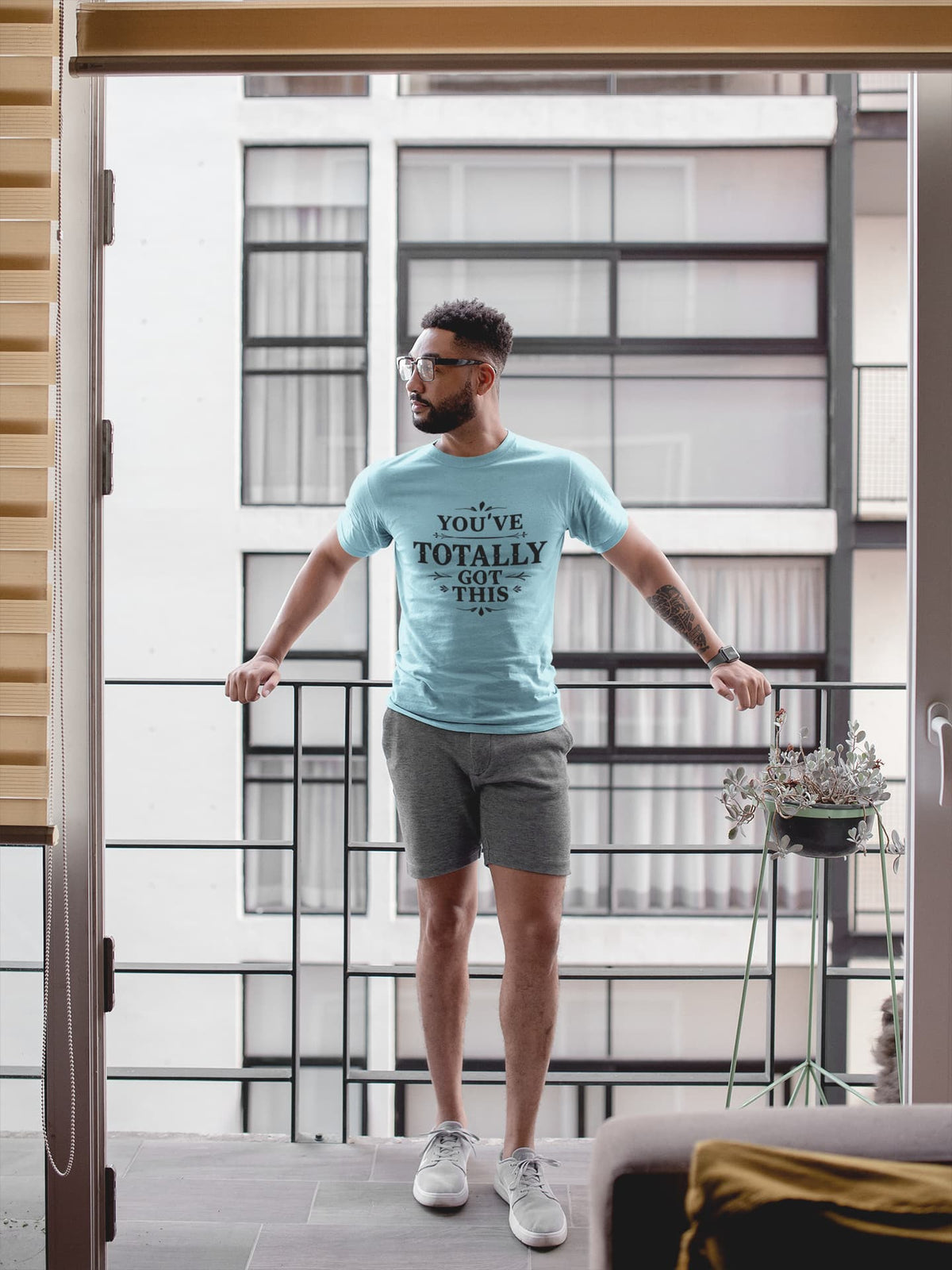 Karavirs® Confident Surf Blue graphic tee for men India