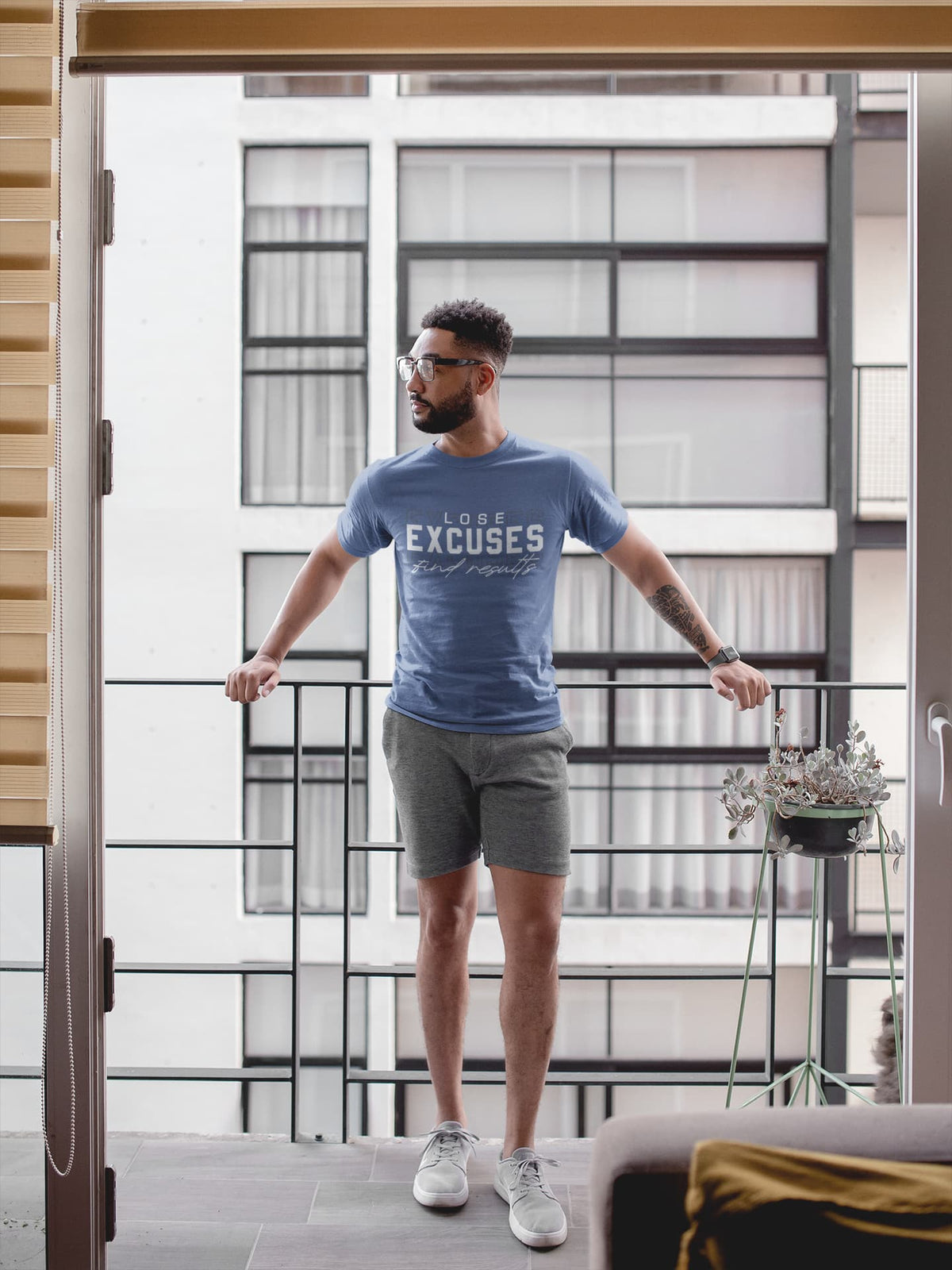 Karavirs® Result Smoke Blue graphic tee for men India