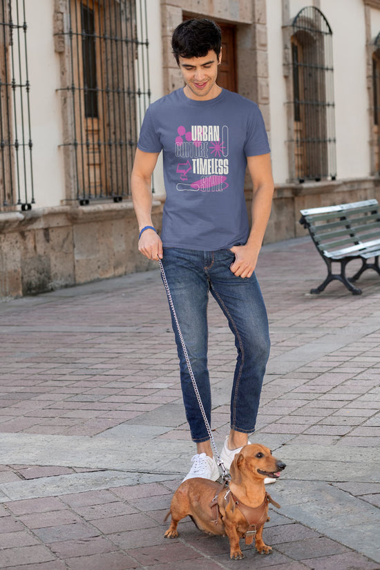 MENS SMOKE BLUE ROUNDNECK T-SHIRT