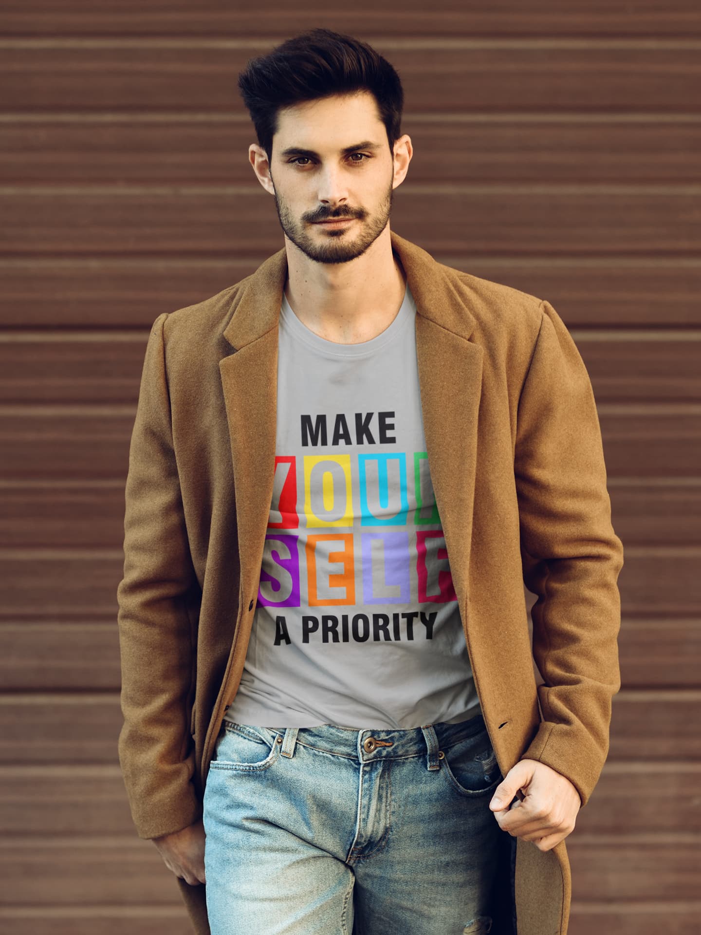 Men's Melange Grey Round Neck T-shirts
