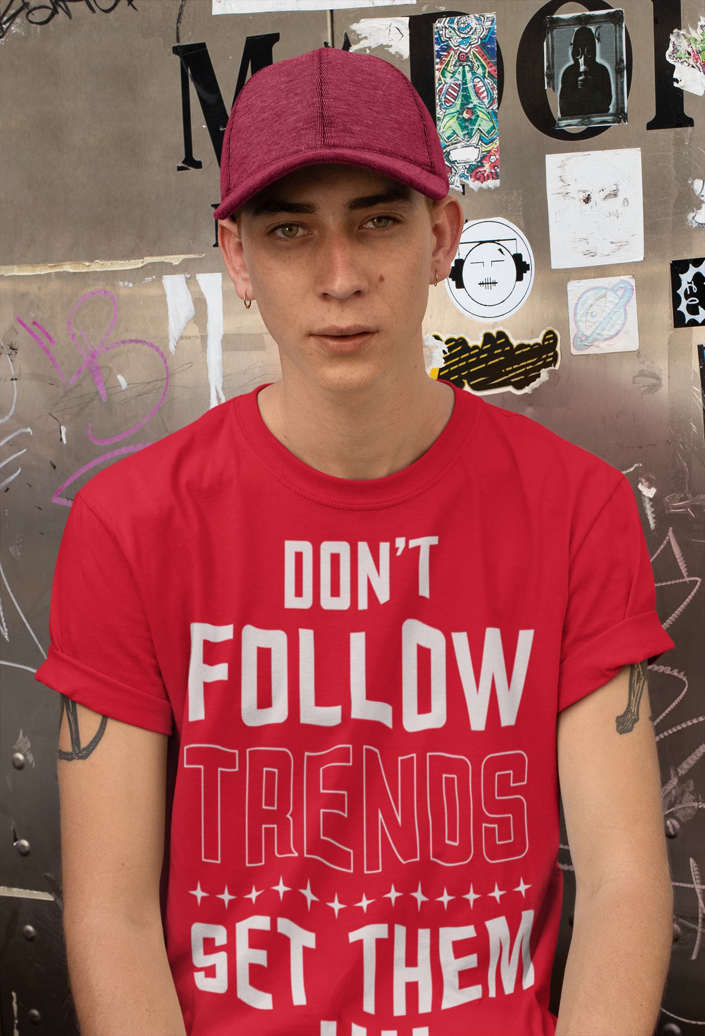 Men's Red Round Neck T-shirts
