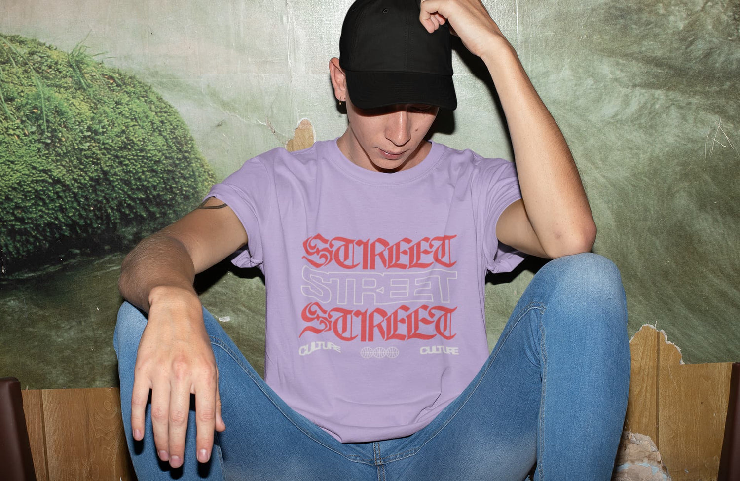 MENS IRIS LAVENDER ROUNDNECK T-SHIRT