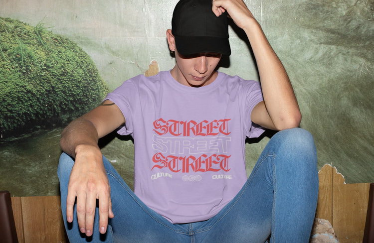 MENS IRIS LAVENDER ROUNDNECK T-SHIRT