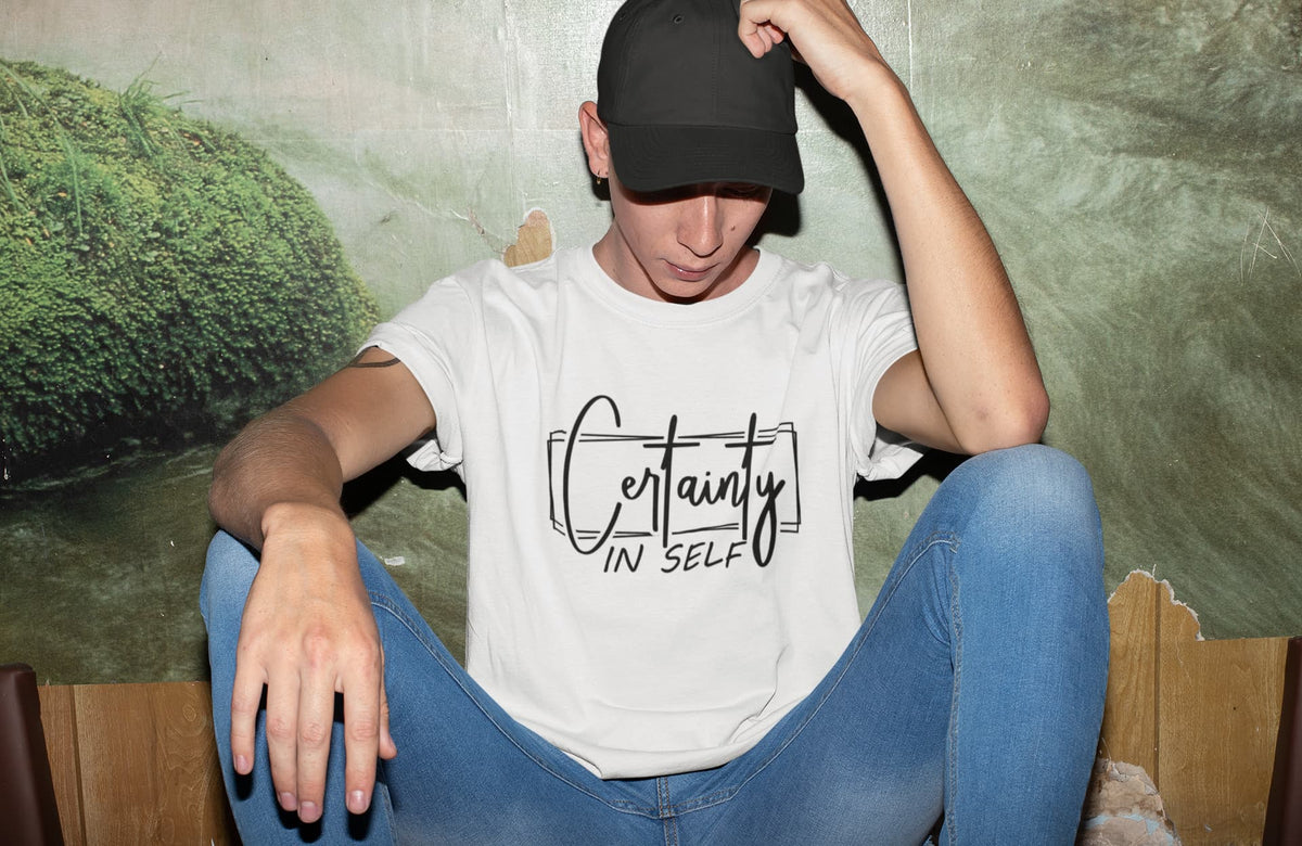 Karavirs® Certainty White graphic tee for men India