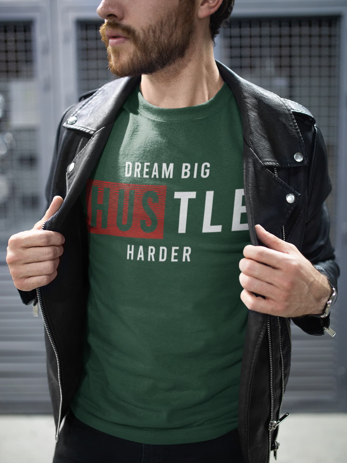 Men's Olive Green Round Neck T-shirt