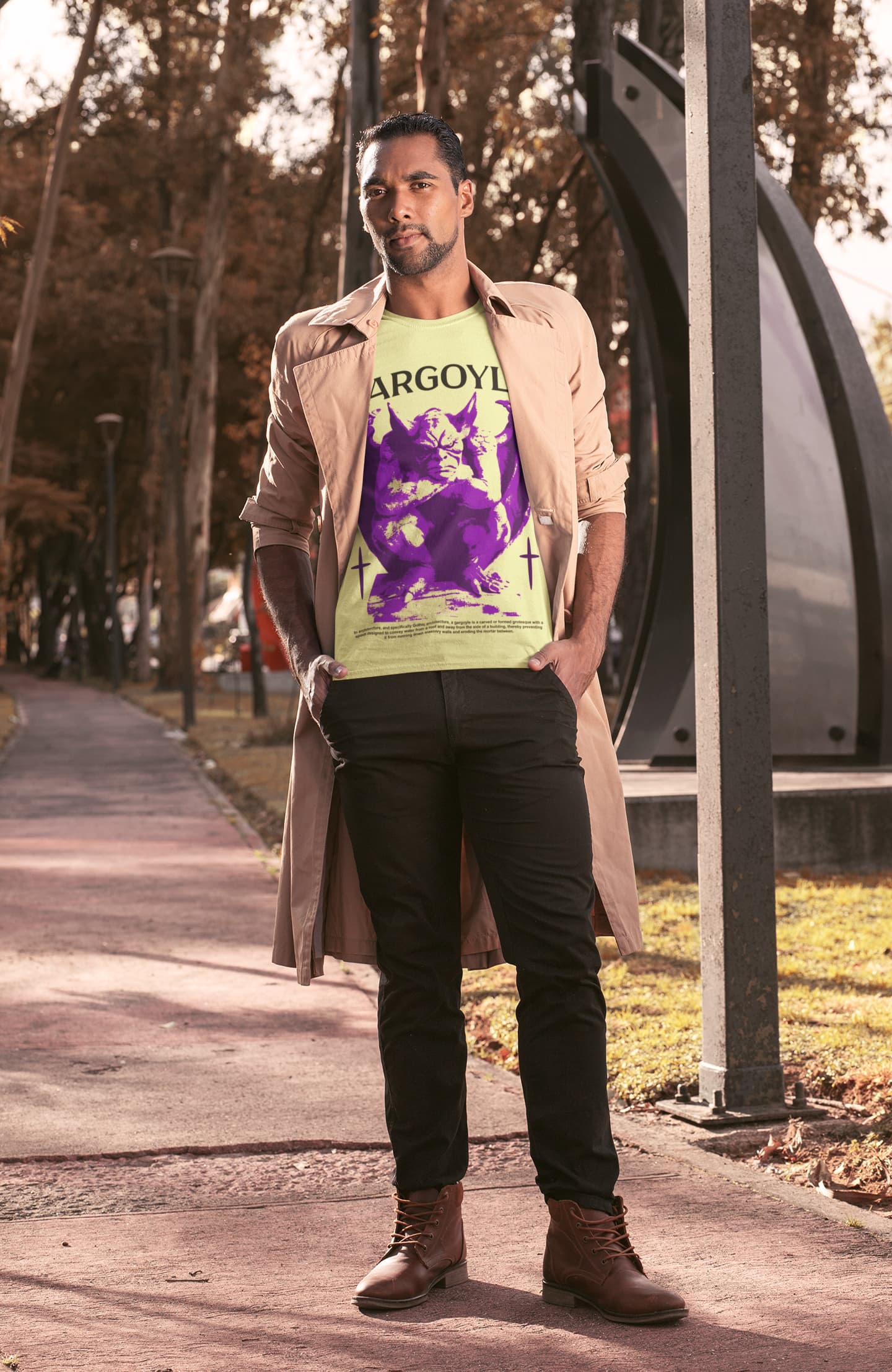 Men's Butter Yellow Round Neck  T-shirts