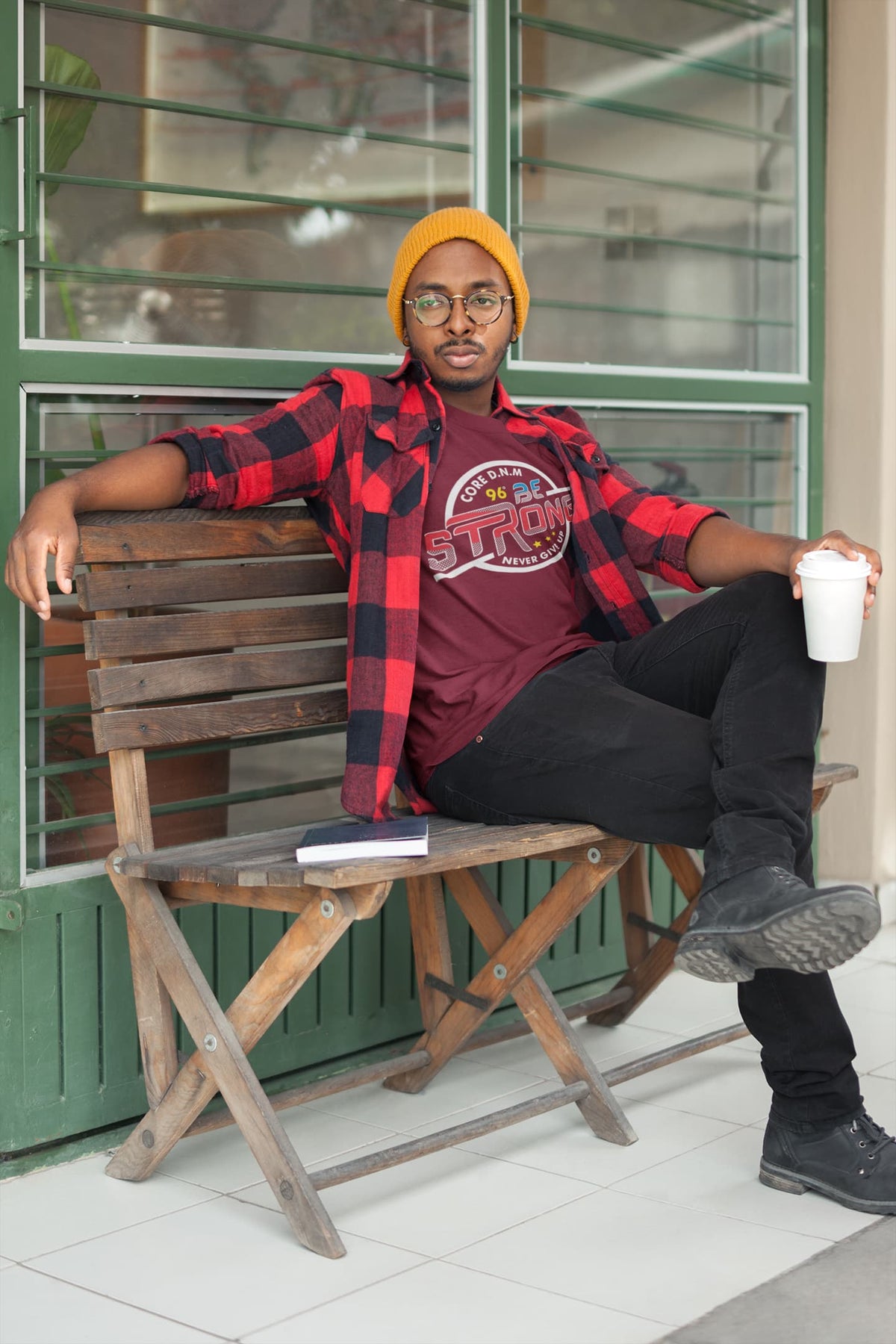 Men's Maroon Round Neck T-shirts