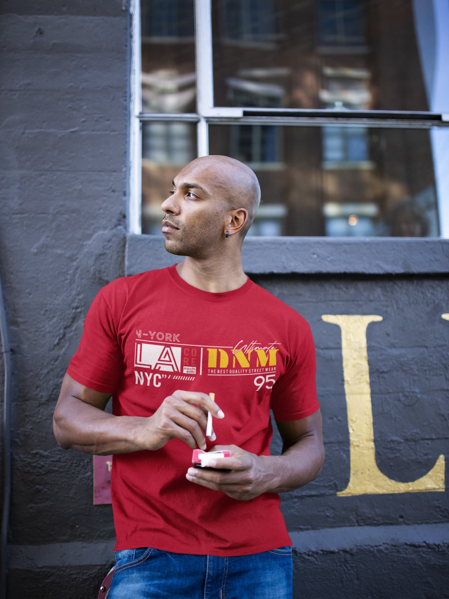 Men's Red Round Neck T-shirts