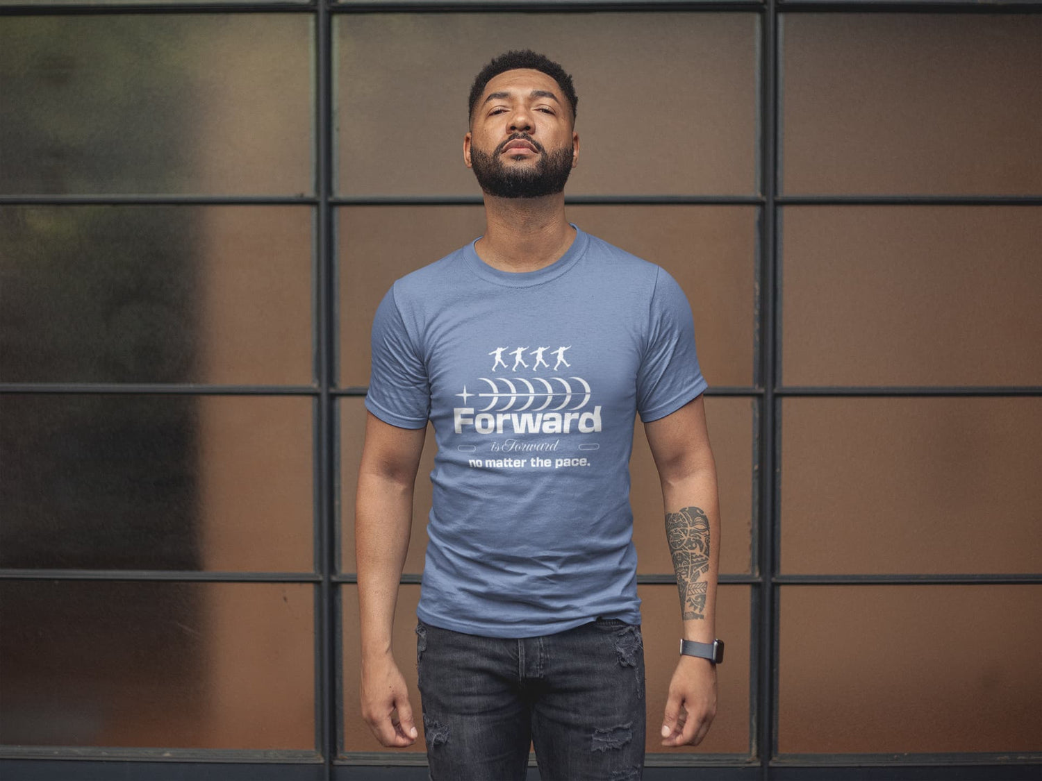 MENS SMOKE BLUE ROUNDNECK T-SHIRT
