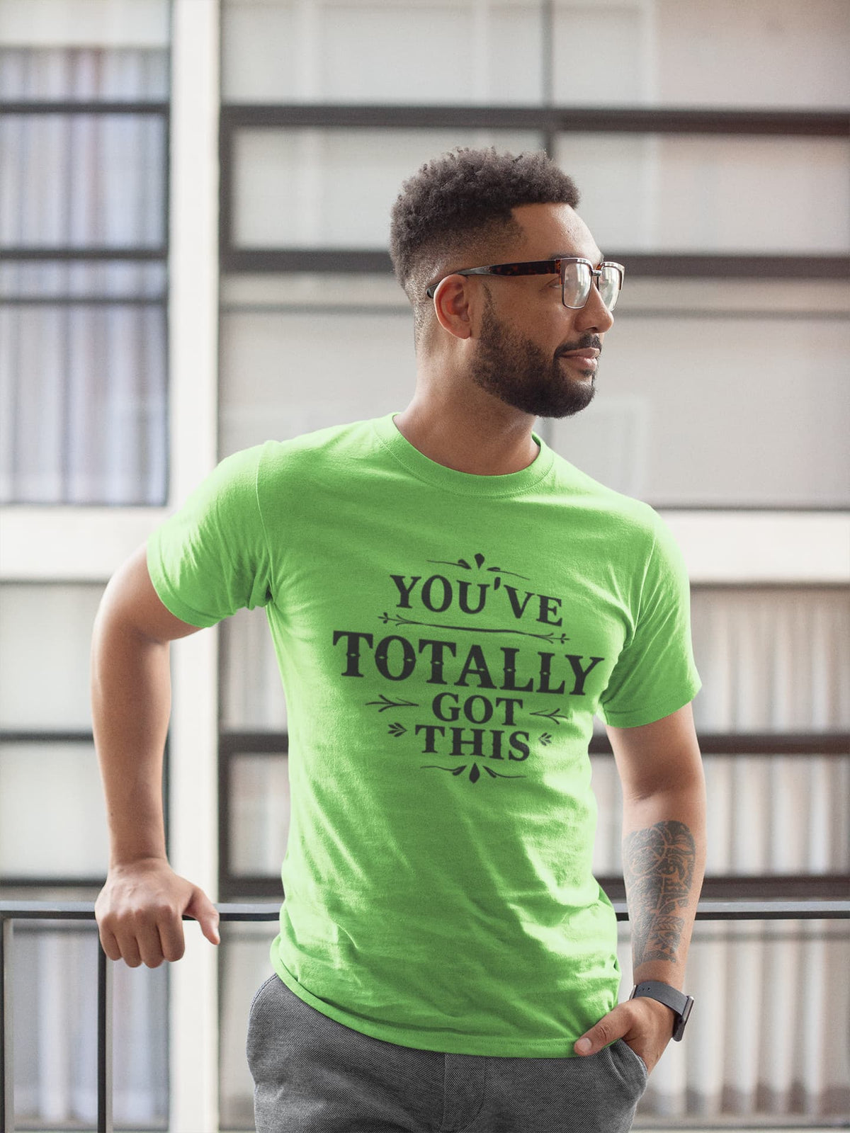 Karavirs® Confident Liril Green graphic tee for men India