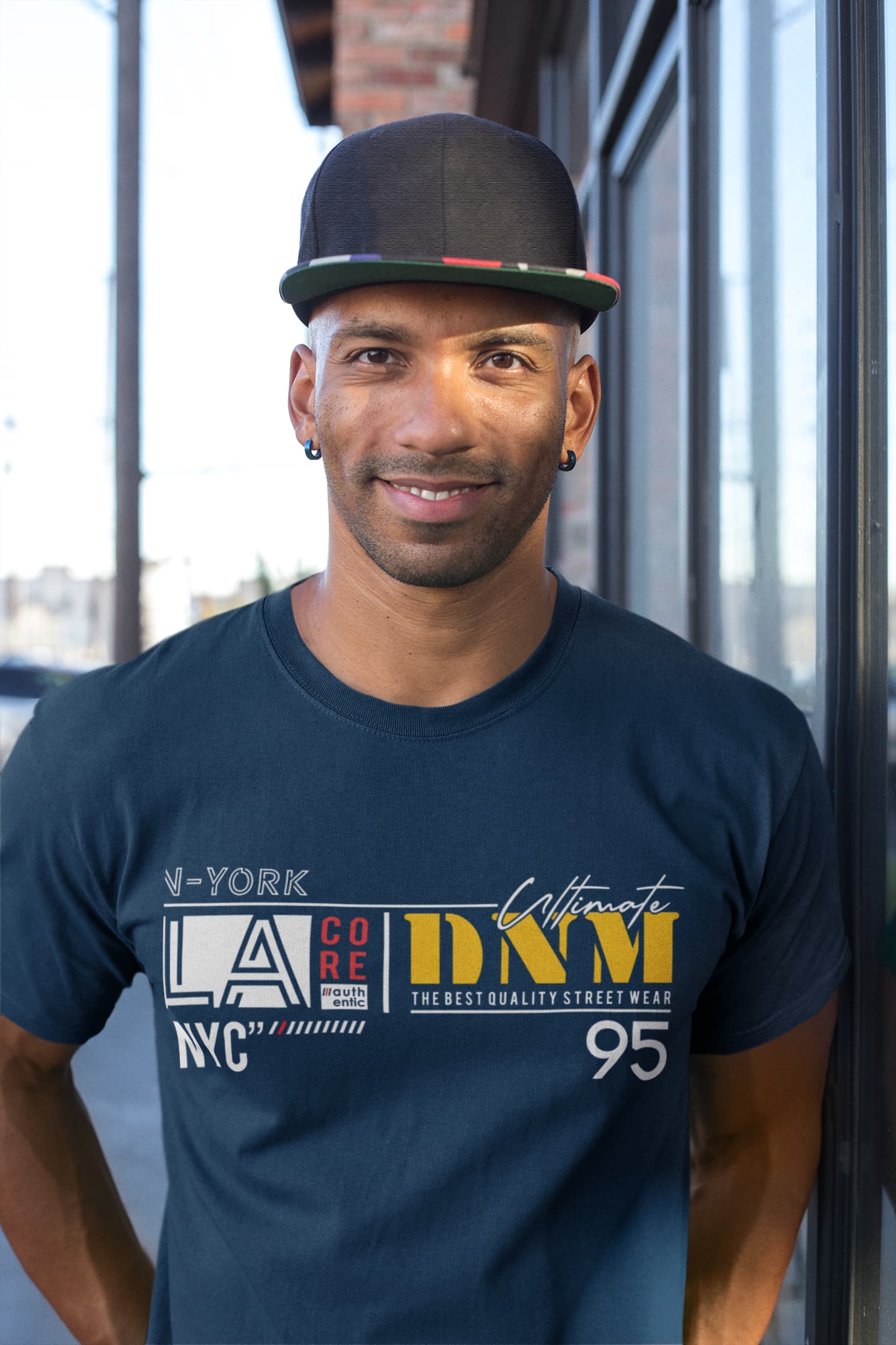 Men's Navy Blue Round Neck T-shirts
