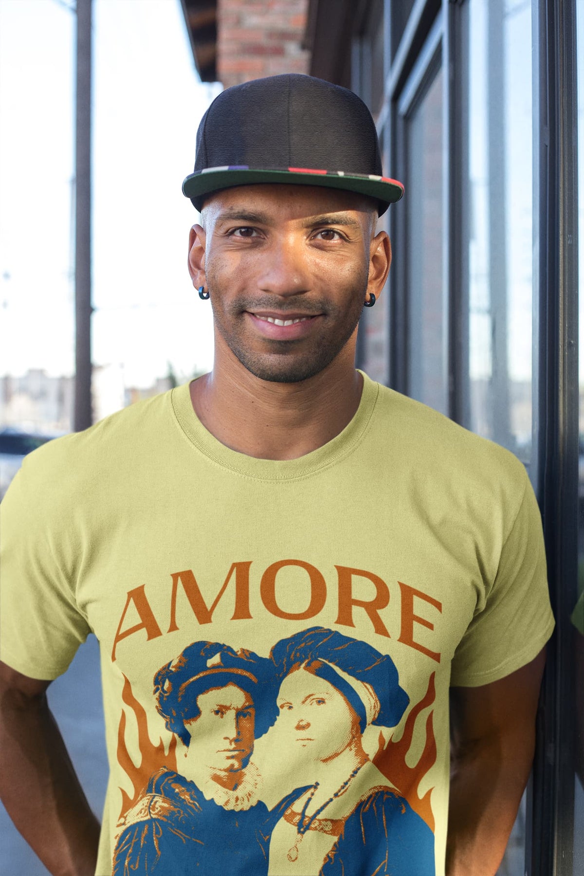 Men's Butter Yellow Round Neck T-shirts