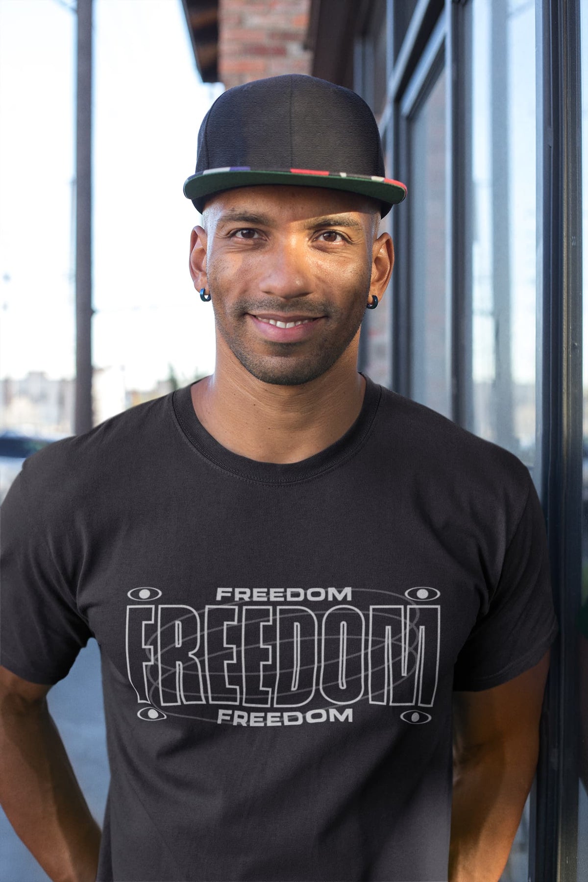 Karavirs® Freedom Black graphic tee for men India