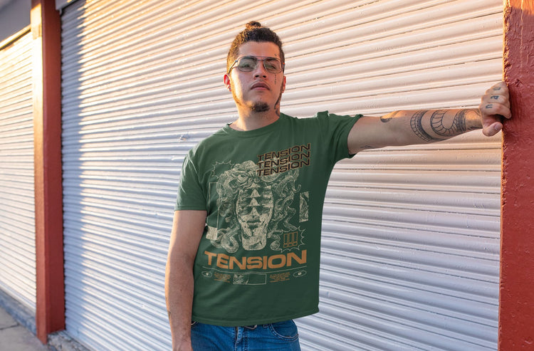 Men’s Olive Green Round Neck T-shirts