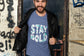 MENS SMOKE BLUE ROUNDNECK T-SHIRT