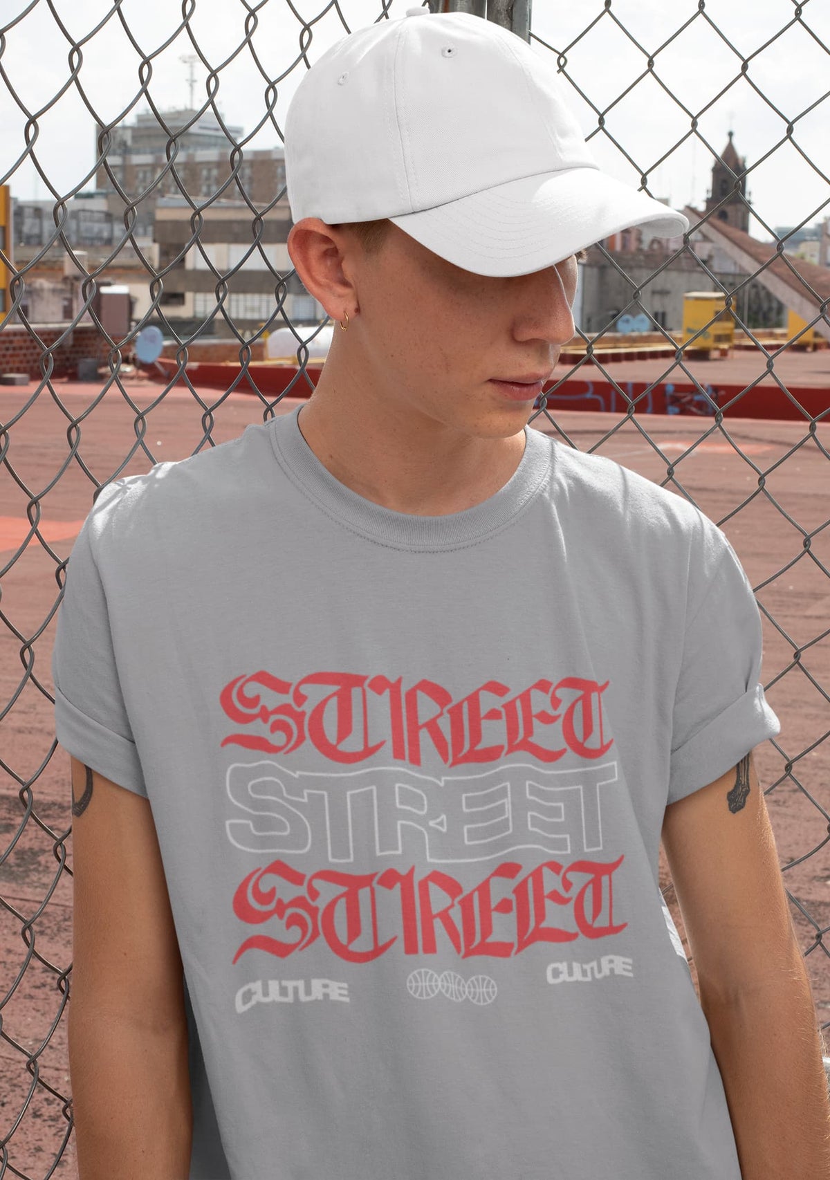 Karavirs® Earl Silver Frost graphic tee for men India