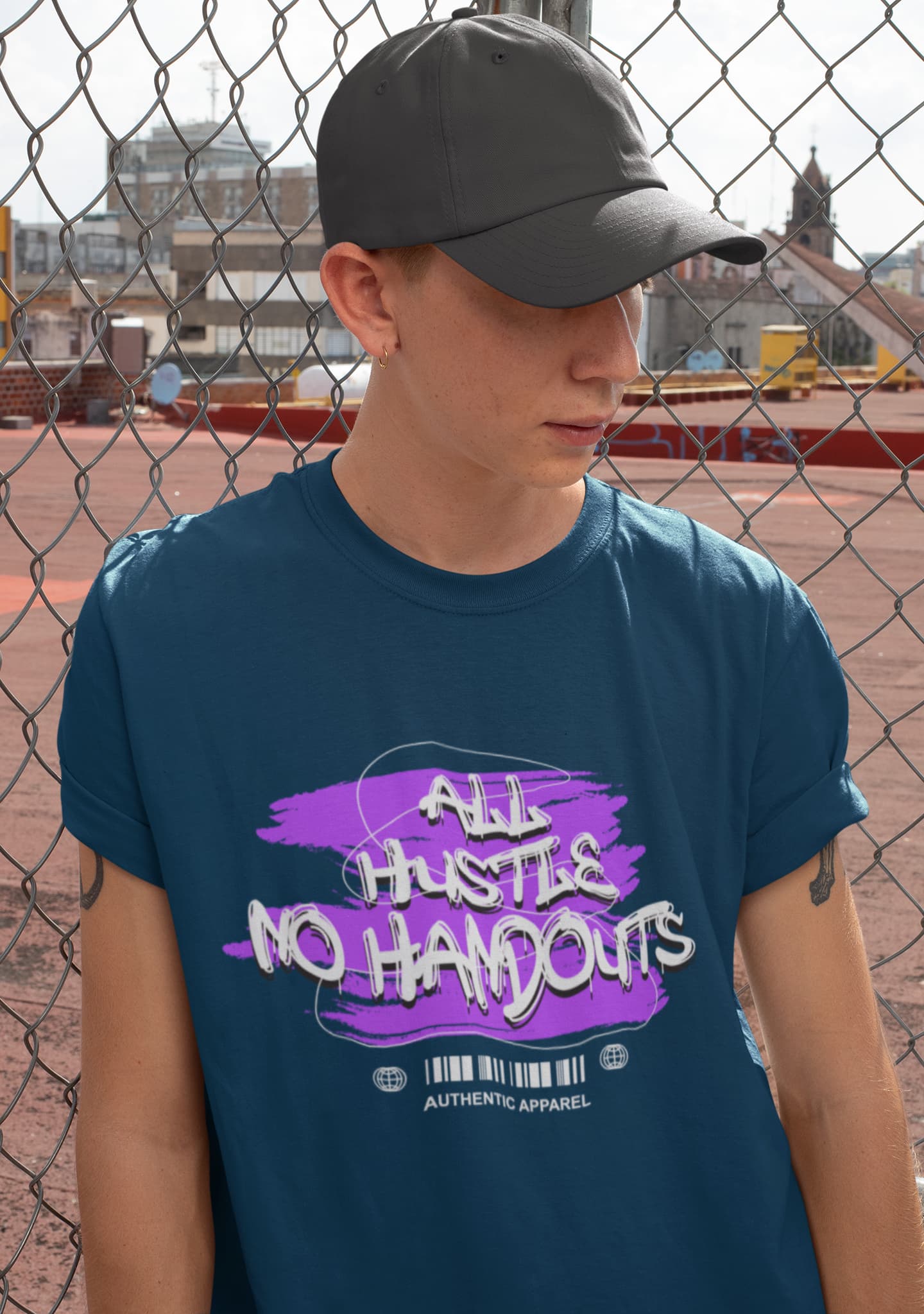 MENS NAVY BLUE ROUNDNECK T-SHIRT