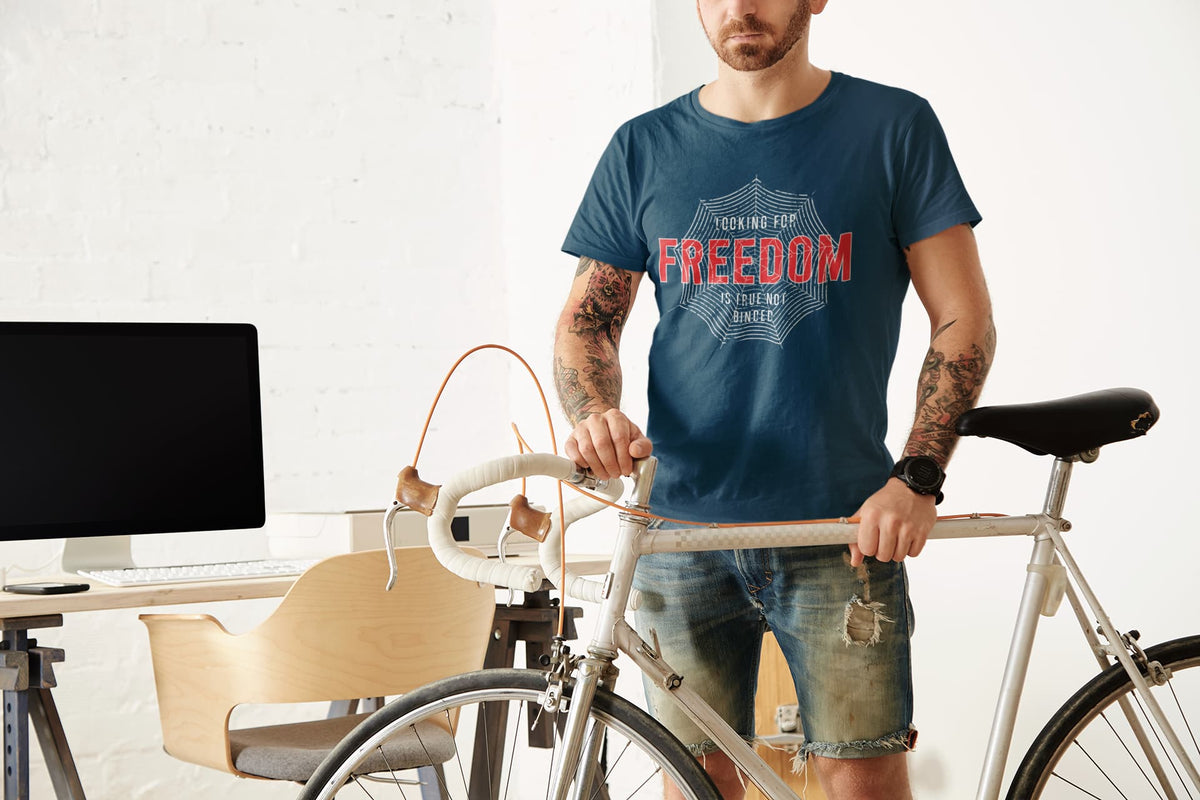 Karavirs® Seeker Navy Blue graphic tee for men India