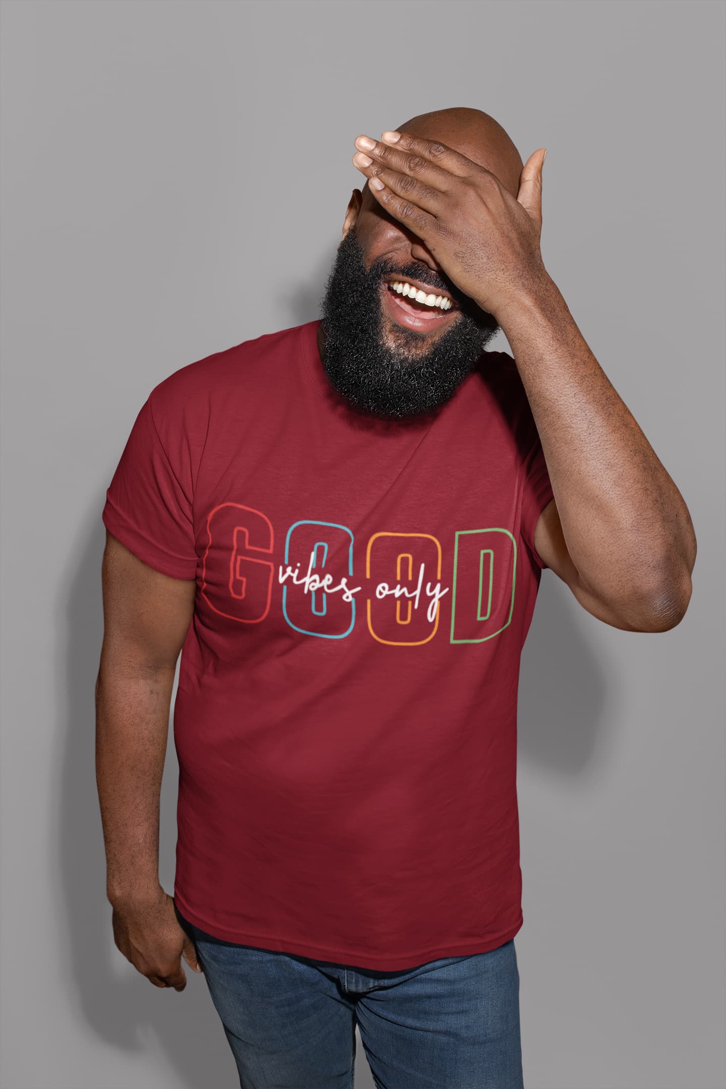 Men's Maroon Round Neck T-shirts