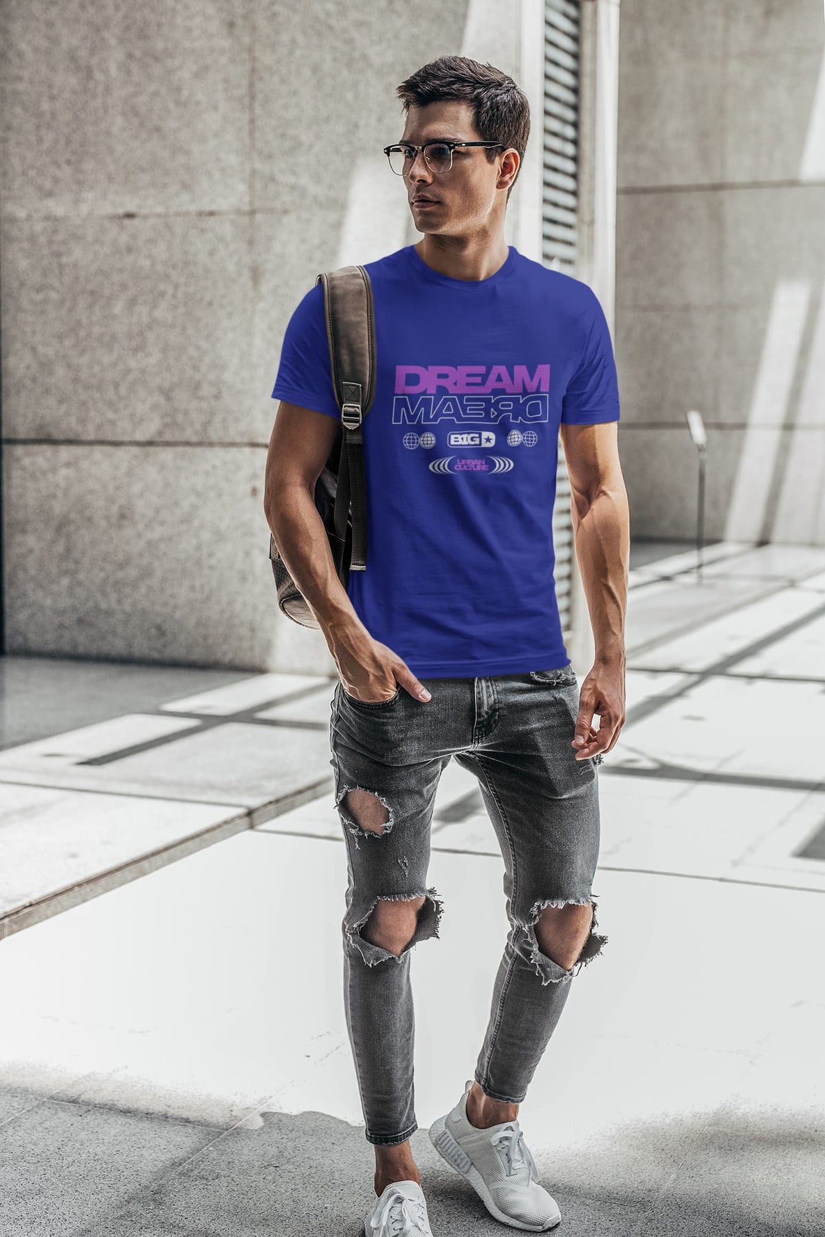 Karavirs® Eclipse Royal Blue graphic tee for men India
