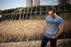 Men's Smoke Blue Round Neck T-shirts