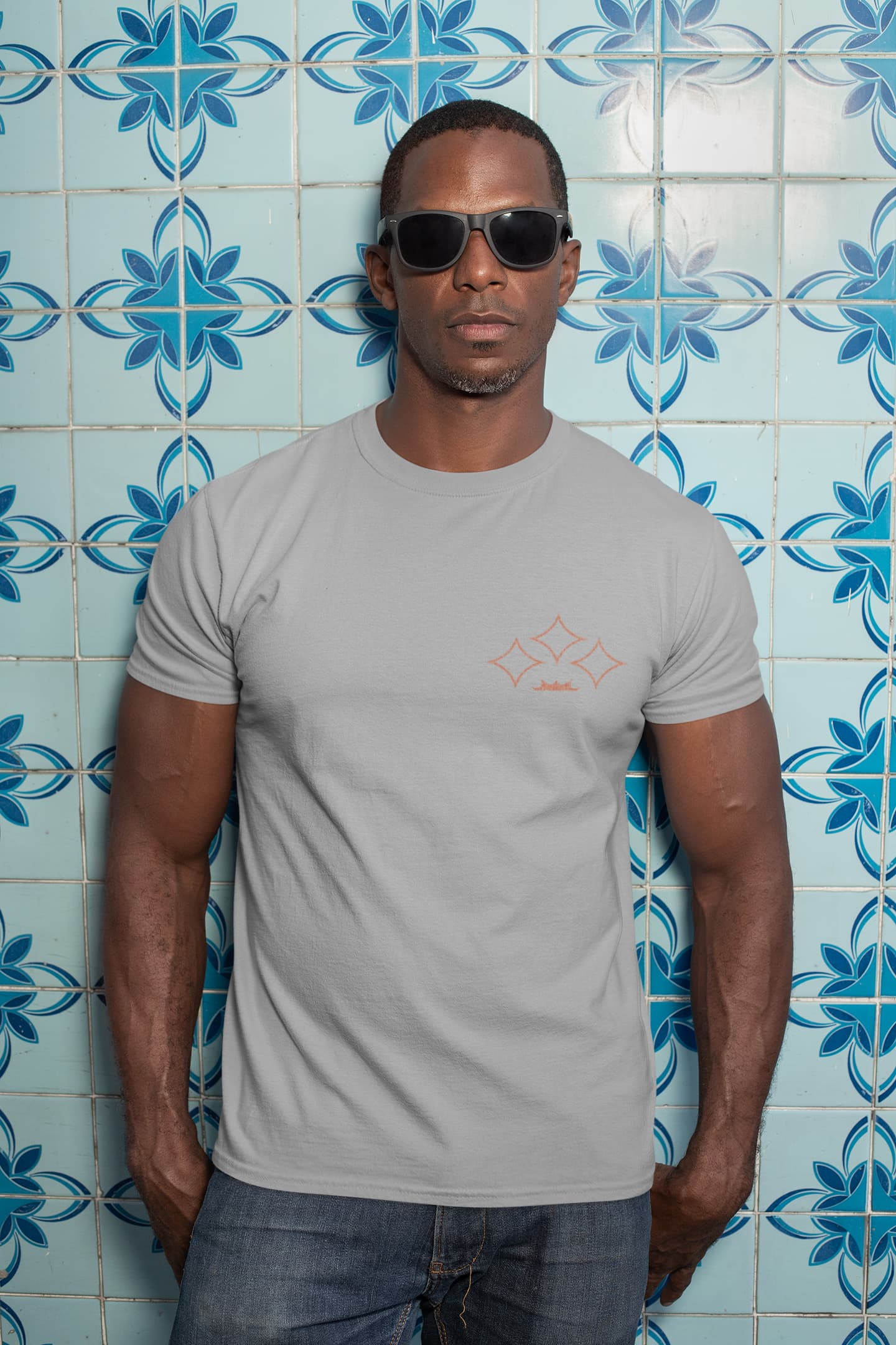 Men's Melange Grey Round Neck T-shirt