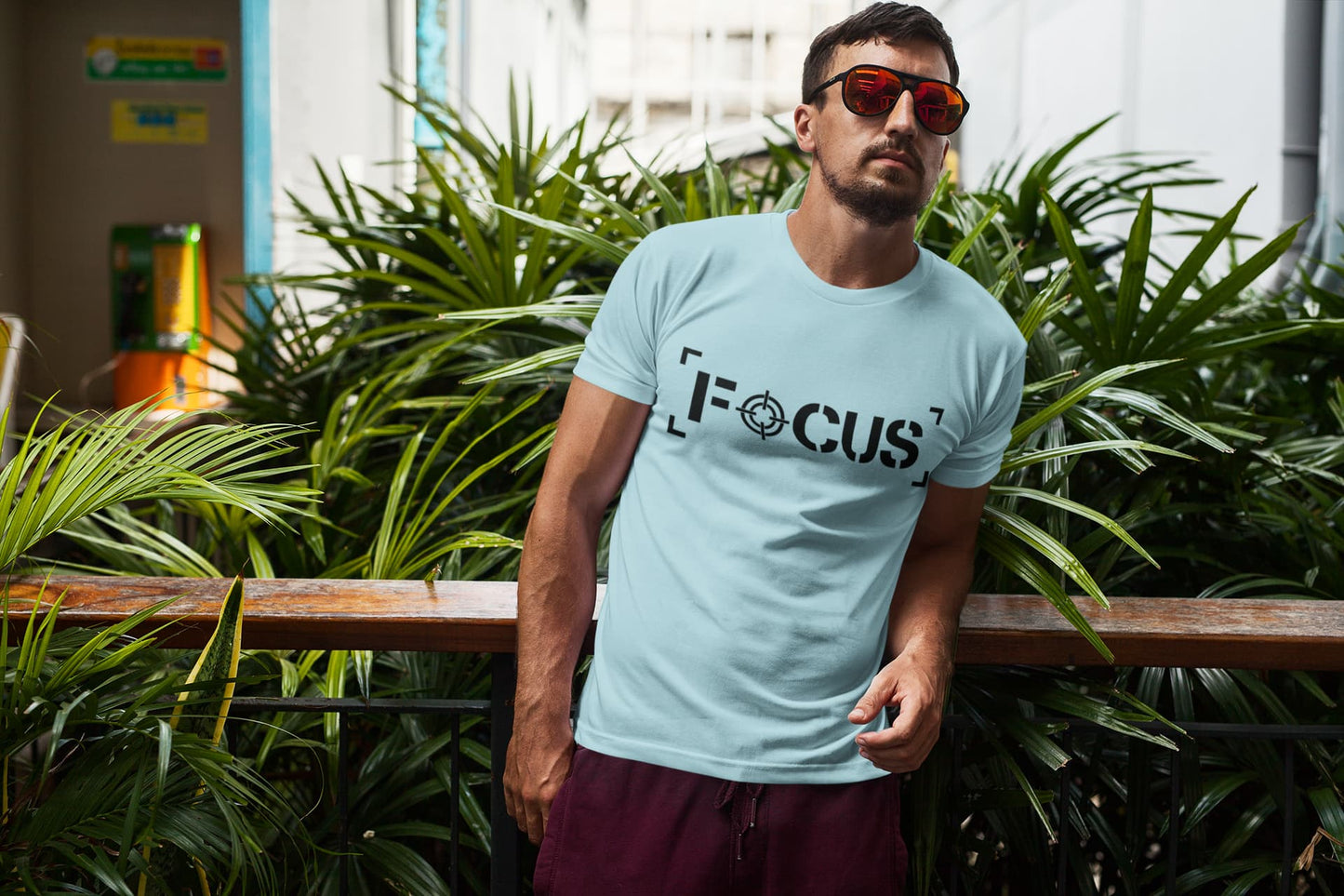 MENS SURF BLUE ROUNDNECK T-SHIRT