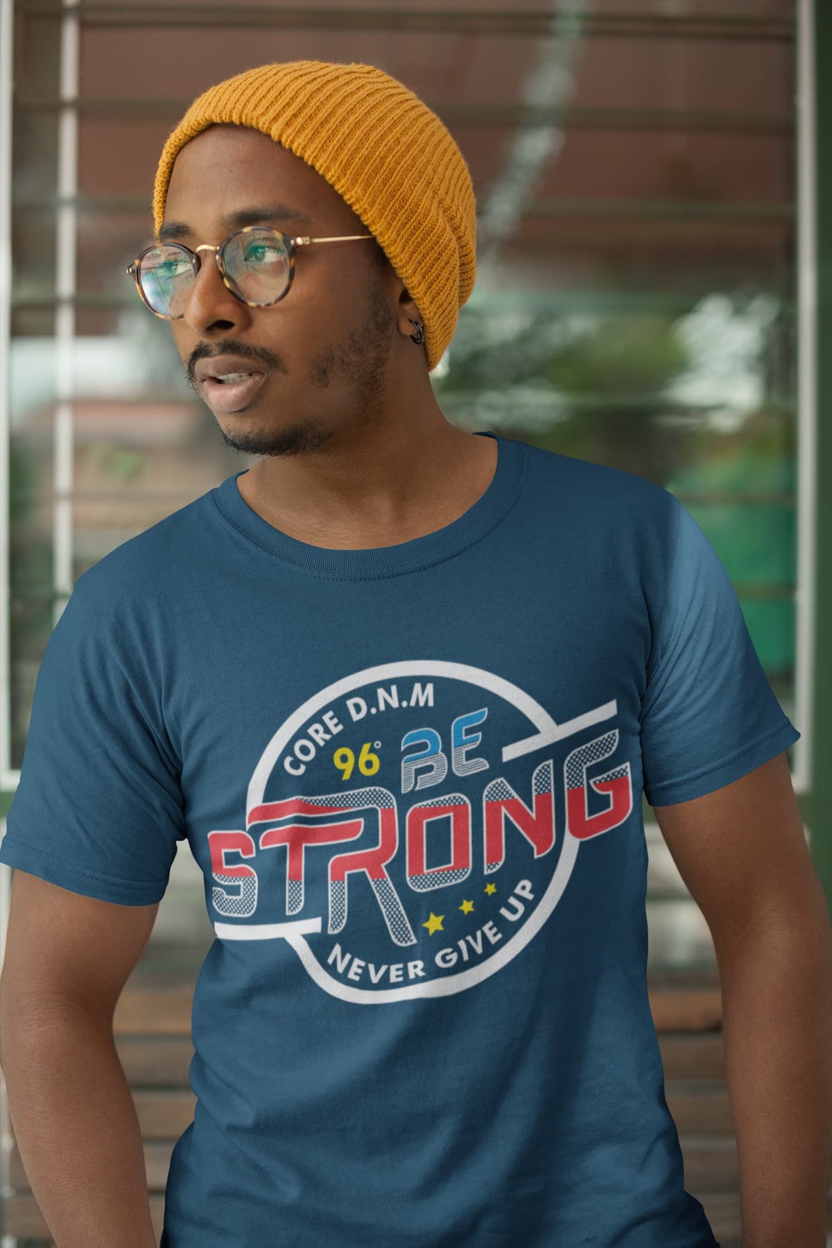Men's Navy Blue Round Neck T-shirts