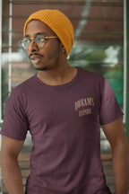 Men's Burgundy Round Neck T-shirts