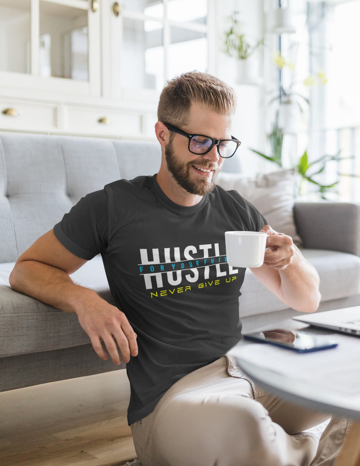 Men's Black Round Neck T-shirts