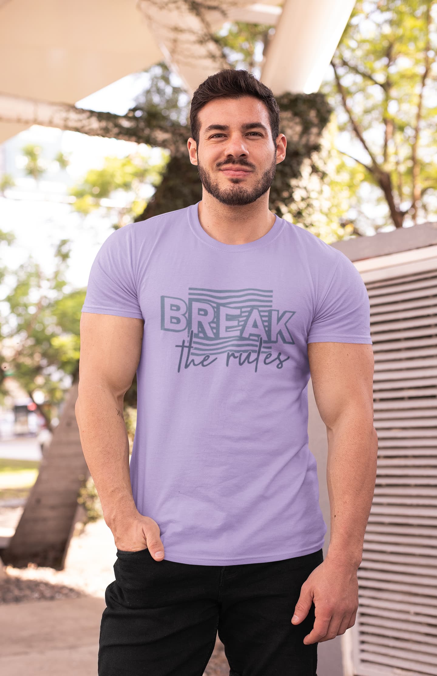 MENS IRIS LAVENDER ROUNDNECK T-SHIRT