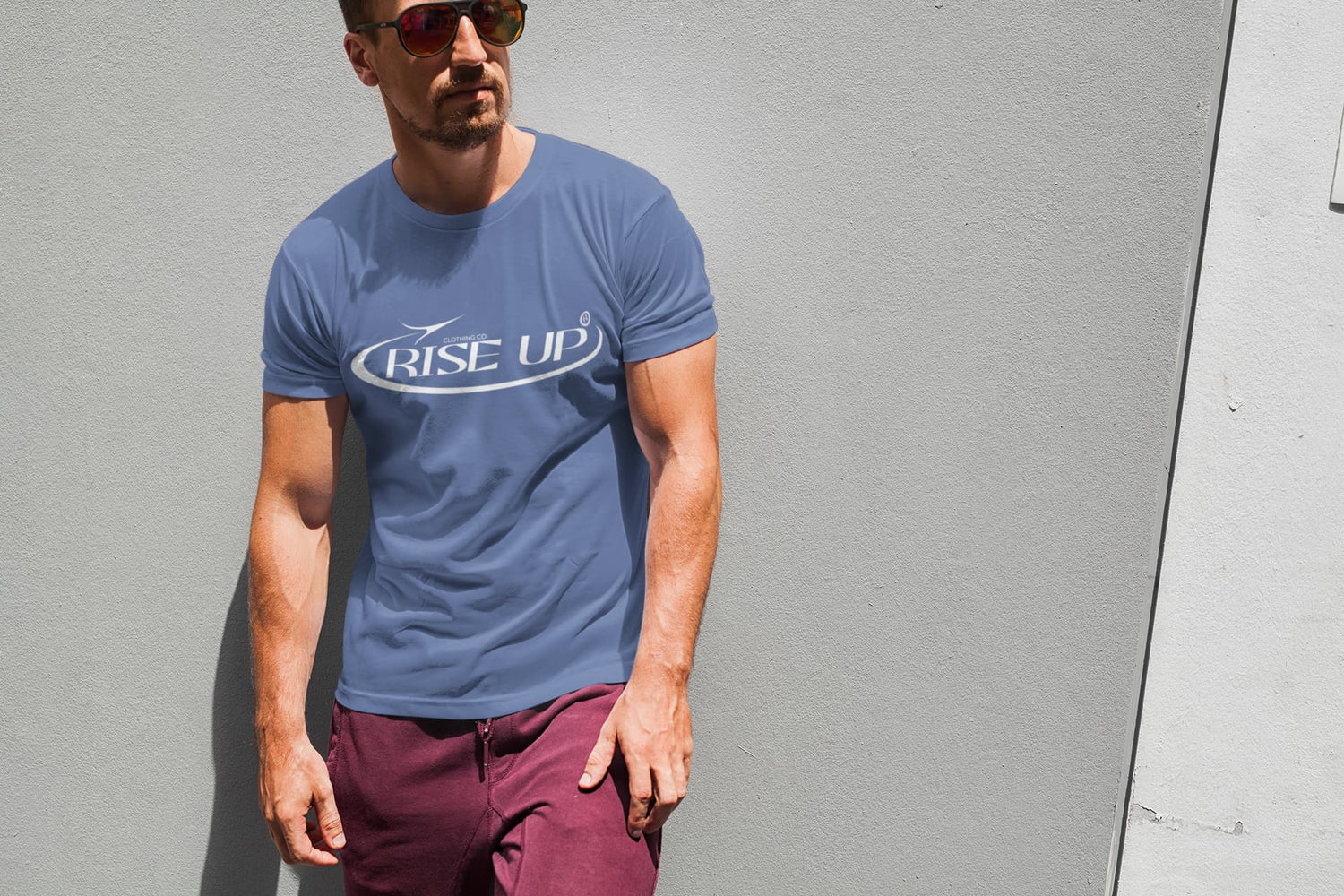 MENS SMOKE BLUE ROUNDNECK T-SHIRT