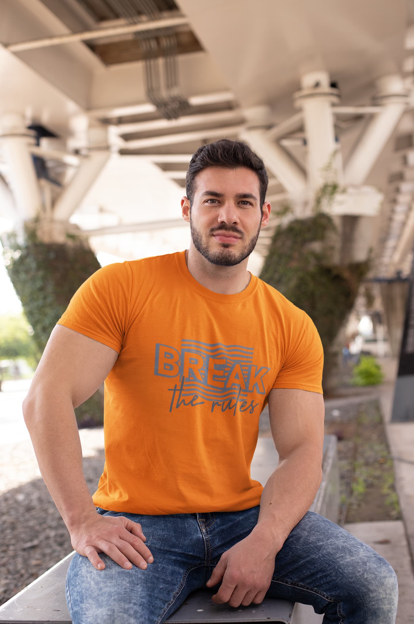 MENS ORANGE ROUNDNECK T-SHIRT