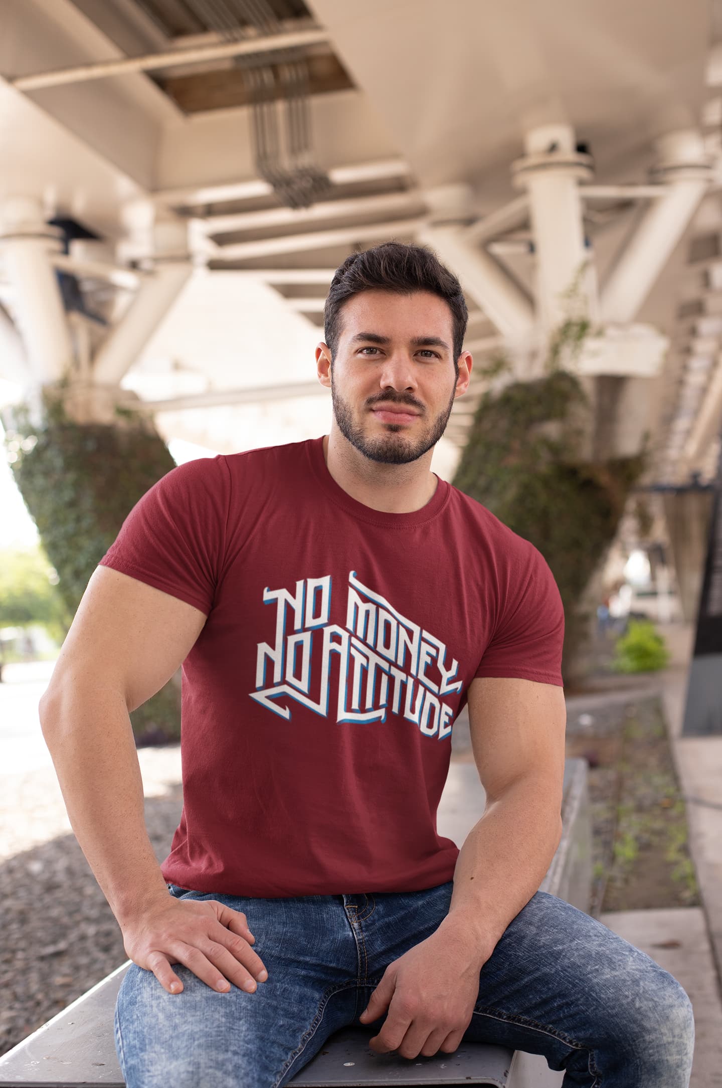Men's Maroon Round Neck T-shirts