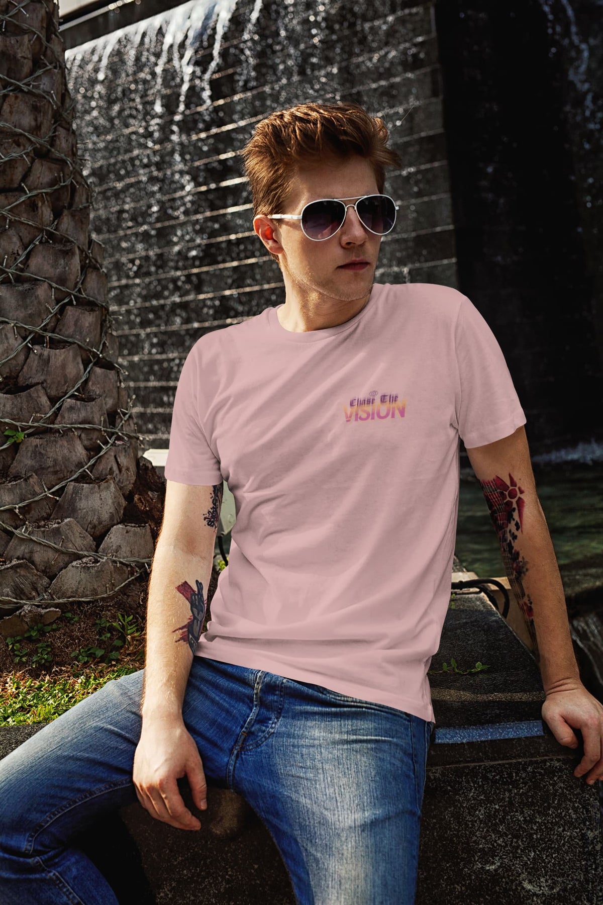 Men's Pastel Dusty Round Neck T-shirt