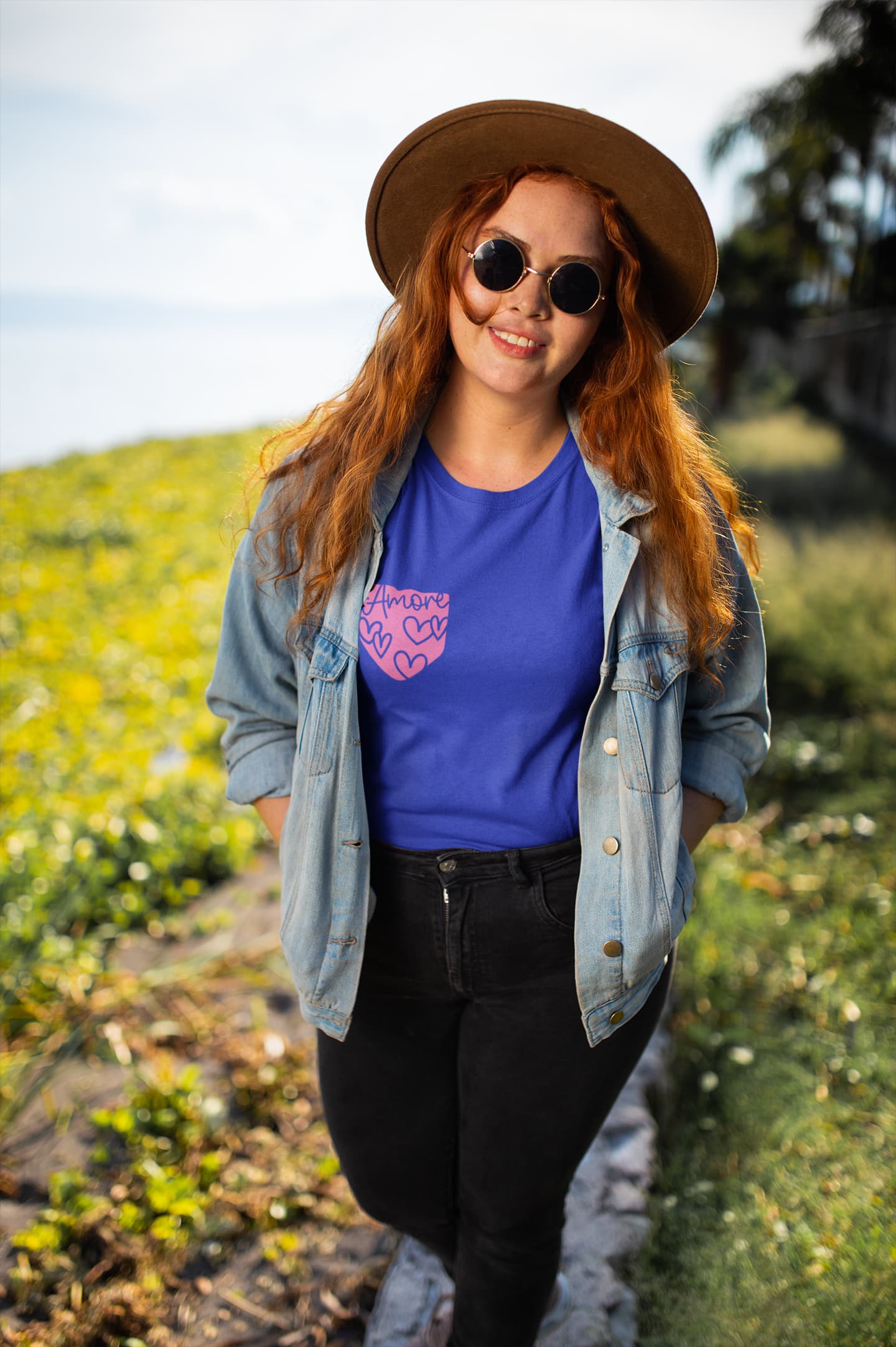 WOMENS BLUE ROUNDNECK T-SHIRT