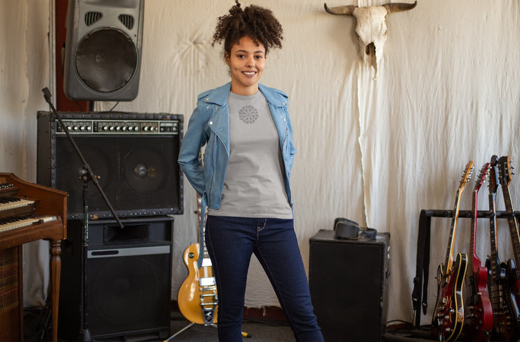 Women’s Melange Grey Round Neck T-shirts