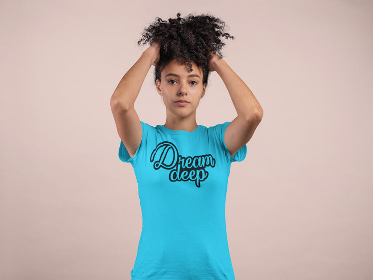 WOMENS SKY BLUE ROUNDNECK T-SHIRT