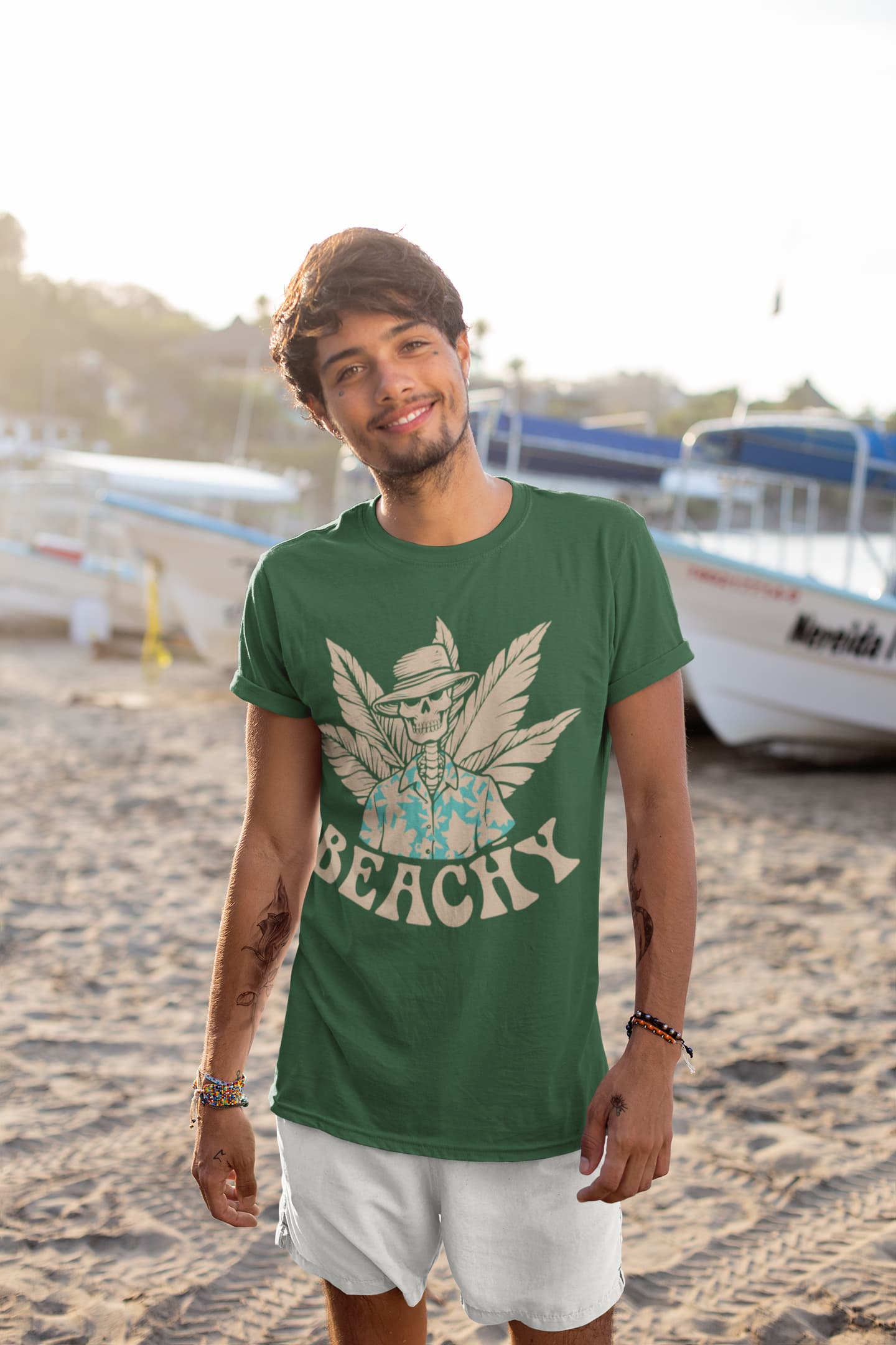 Men's Olive Green Round Neck T-shirt