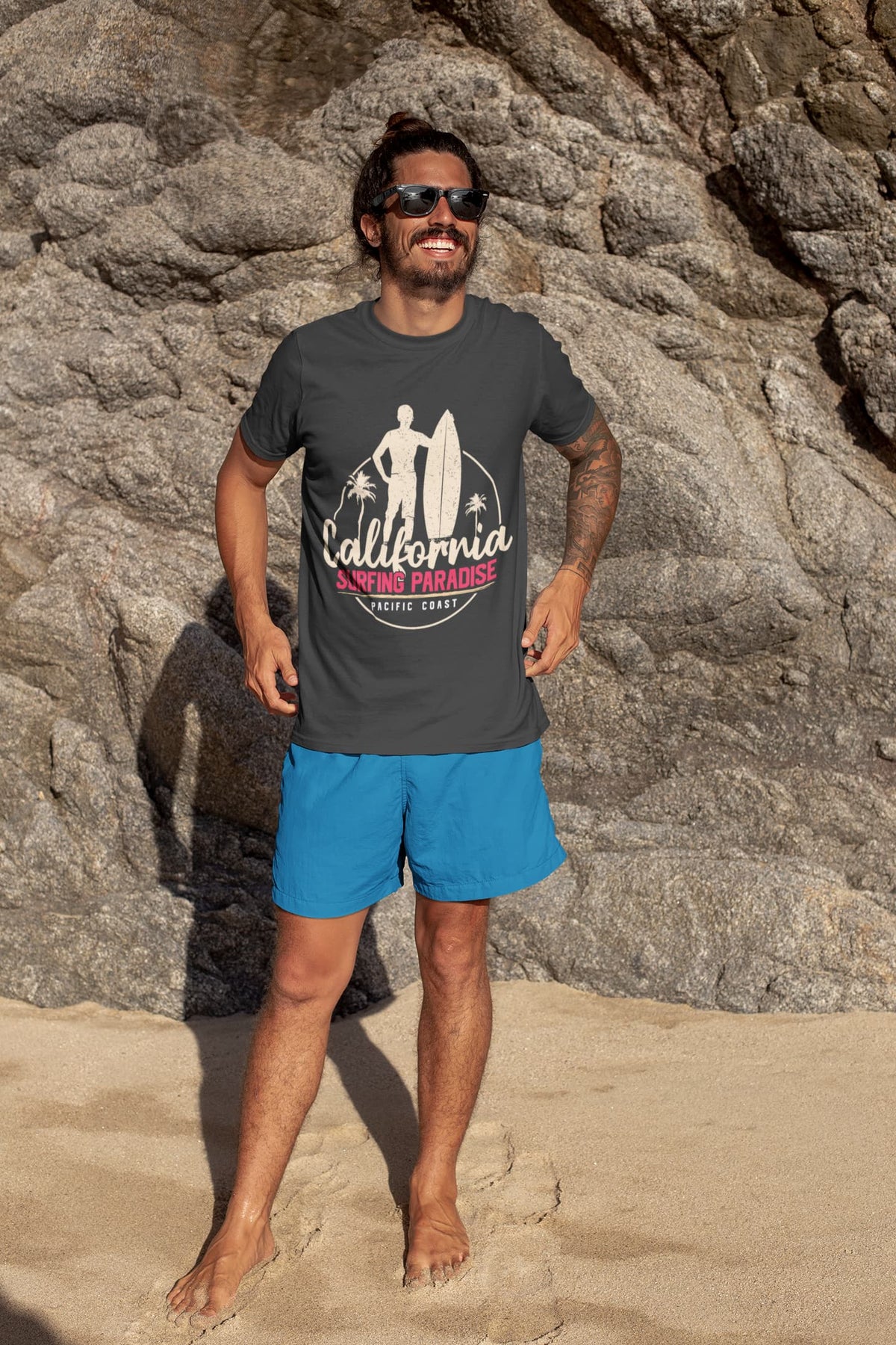 Men's Black Round Neck T-shirts