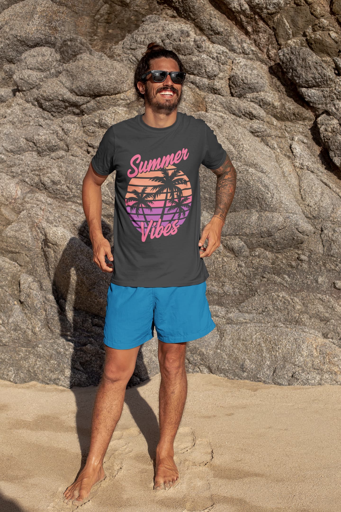 Men's Black Round Neck T-shirts