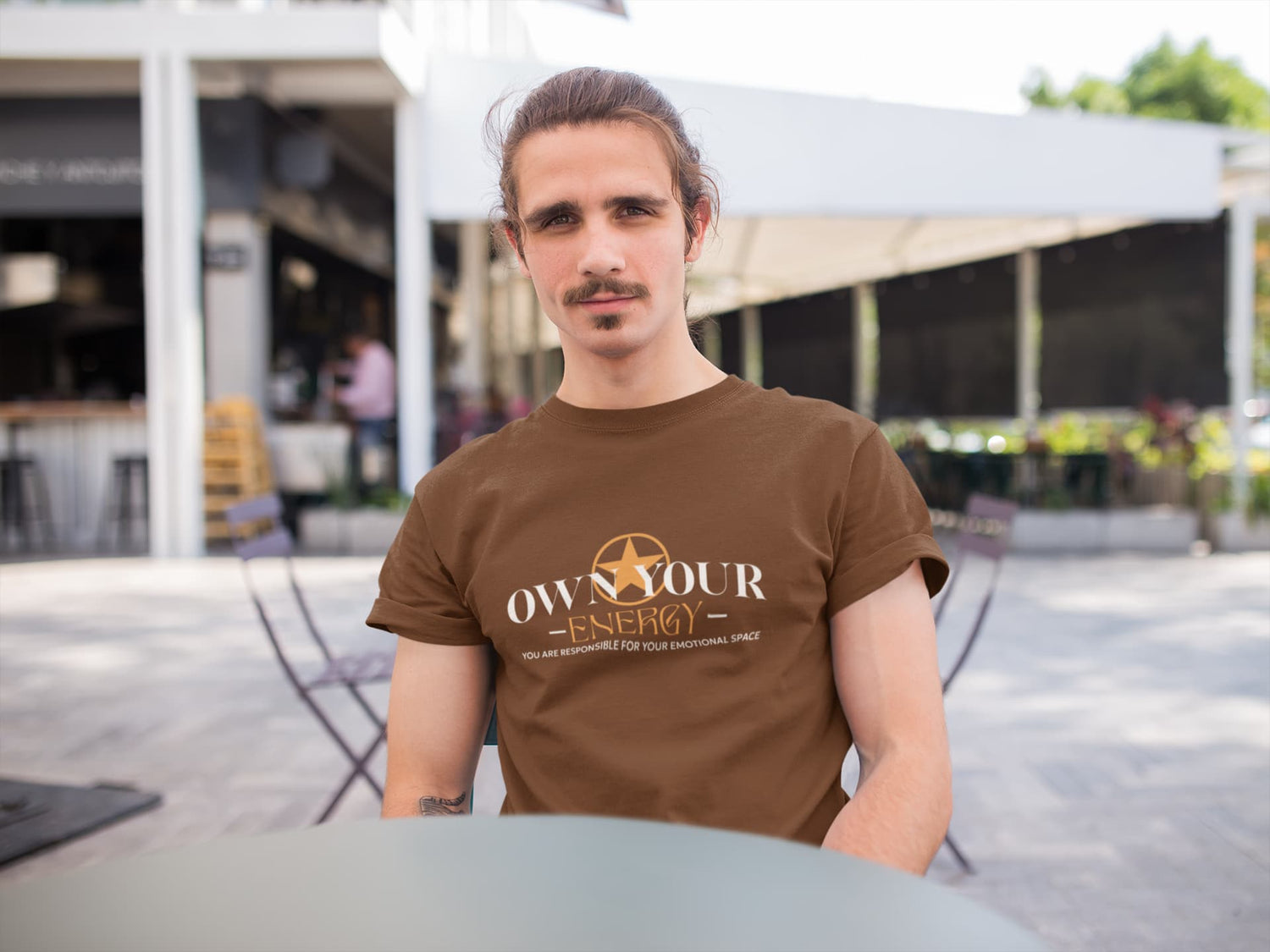 MENS COFFEE BROWN ROUNDNECK T-SHIRT
